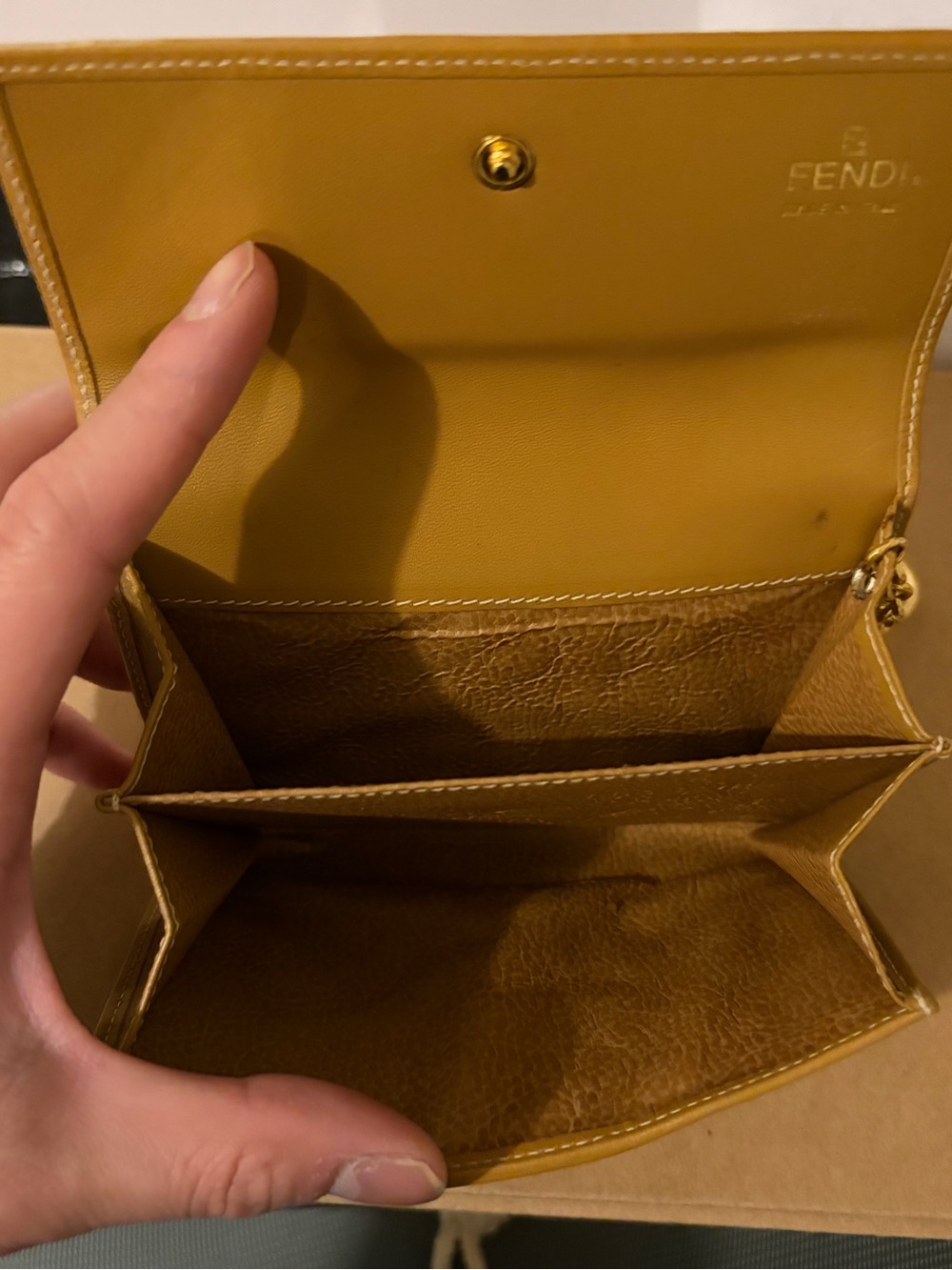 Vintage Fendi Canvas Leather Wallet Keychain image 6
